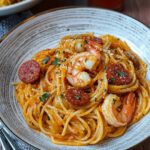 Panna Cotta à la Bisque de Homard, Crevettes au Cognac et Piment d’Espelette